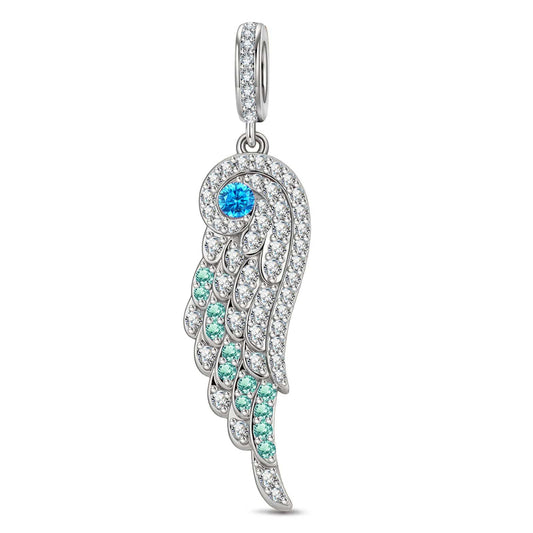gona- Angelic Feathers Tarnish-resistant Silver Dangle Charms In White Gold Plated