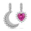 Moon's Cradle Tarnish-resistant Silver Dangle Charms In White Gold Plated