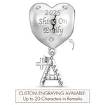 Customizable Engraving Graduation Glory Tarnish-resistant Silver Dangle Charms In White Gold Plated