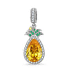 Golden Pineapple Tarnish-resistant Silver Dangle Charms In White Gold Plated