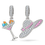 Chilled and Breezy Tarnish-resistant Silver Dangle Charms In White Gold Plated