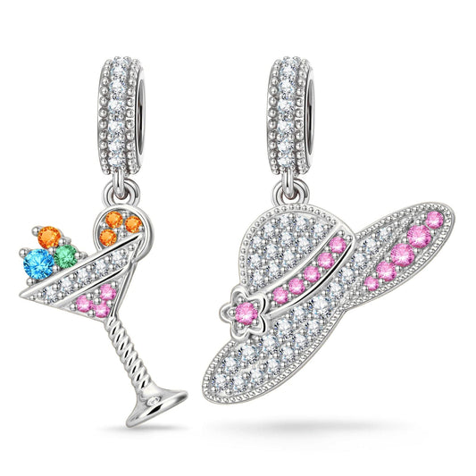 gona- Chilled and Breezy Tarnish-resistant Silver Dangle Charms In White Gold Plated