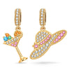 Chilled and Breezy Tarnish-resistant Silver Dangle Charms In 14K Gold Plated