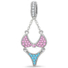 Vacation and Bikini Tarnish-resistant Silver Dangle Charms In White Gold Plated