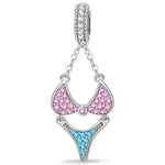 Vacation and Bikini Tarnish-resistant Silver Dangle Charms In White Gold Plated