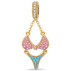Vacation and Bikini Tarnish-resistant Silver Dangle Charms In 14K Gold Plated