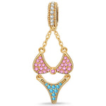 Vacation and Bikini Tarnish-resistant Silver Dangle Charms In 14K Gold Plated