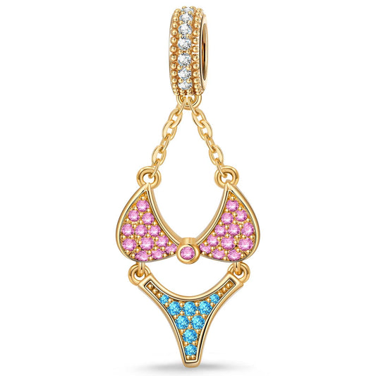 gona- Vacation and Bikini Tarnish-resistant Silver Dangle Charms In 14K Gold Plated