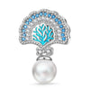 Shells and Corals Tarnish-resistant Silver Dangle Charms With Enamel In White Gold Plated