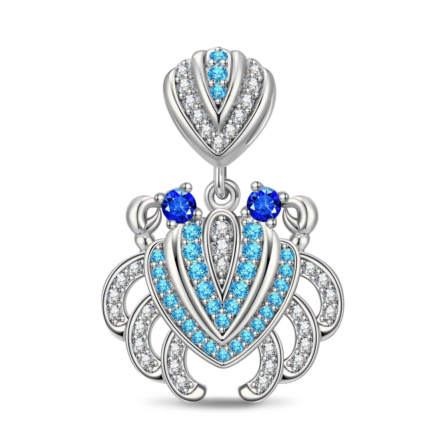 The Joy of Crabs Tarnish-resistant Silver Dangle Charms In White Gold Plated