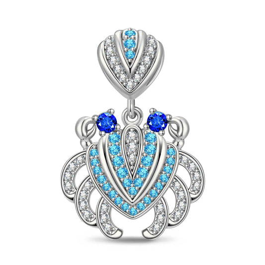 gona- The Joy of Crabs Tarnish-resistant Silver Dangle Charms In White Gold Plated