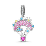 Free Paragliding Tarnish-resistant Silver Dangle Charms In White Gold Plated