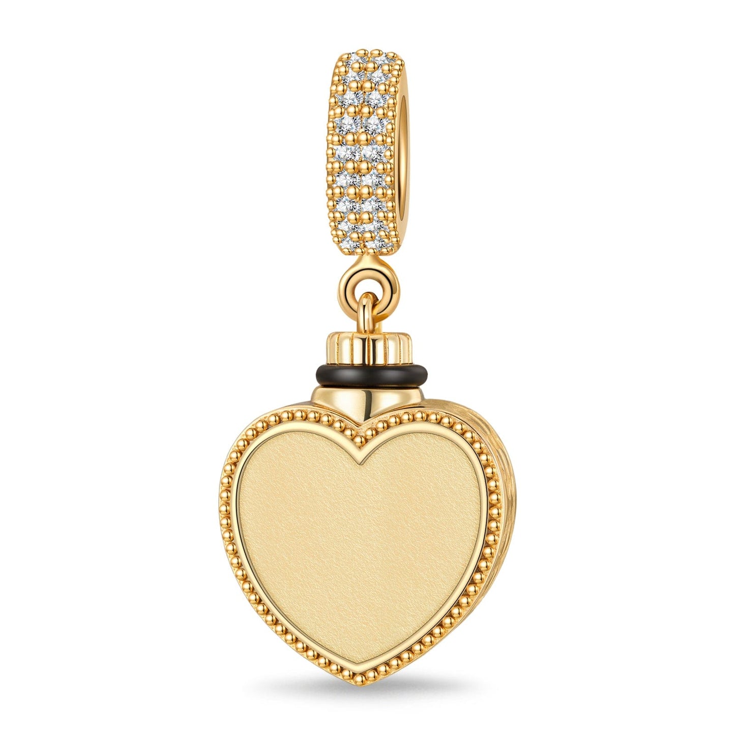 Heart Memorial Urn Ashes Photo Pendant Tarnish-resistant Silver Dangle Charms In 14K Gold Plated
