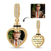 Heart Memorial Urn Ashes Photo Pendant Tarnish-resistant Silver Dangle Charms In 14K Gold Plated