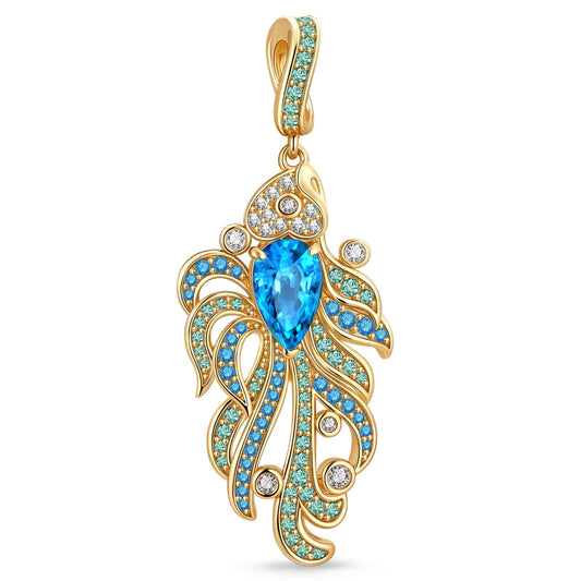 gona- Colorful Guppy Tarnish-resistant Silver Dangle Charms In 14K Gold Plated