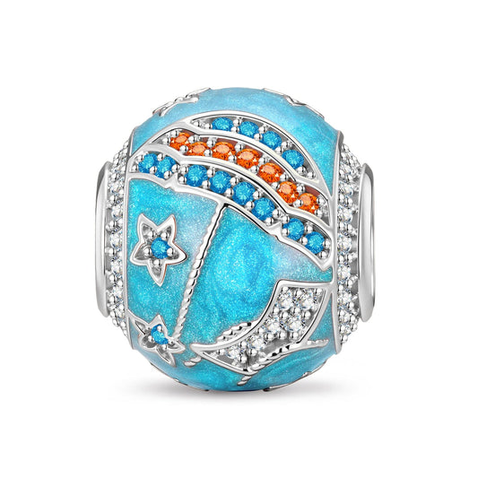 gona- Coastal Relaxation Tarnish-resistant Silver Charms With Enamel In White Gold Plated