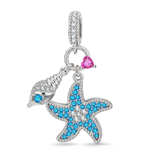 gona- Dreamy Starfish Tarnish-resistant Silver Dangle Charms In White Gold Plated
