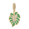 Monstera Leaf Tarnish-resistant Silver Dangle Charms In 14K Gold Plated