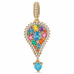 Chroma Balloon Tarnish-resistant Silver Dangle Charms In 14K Gold Plated