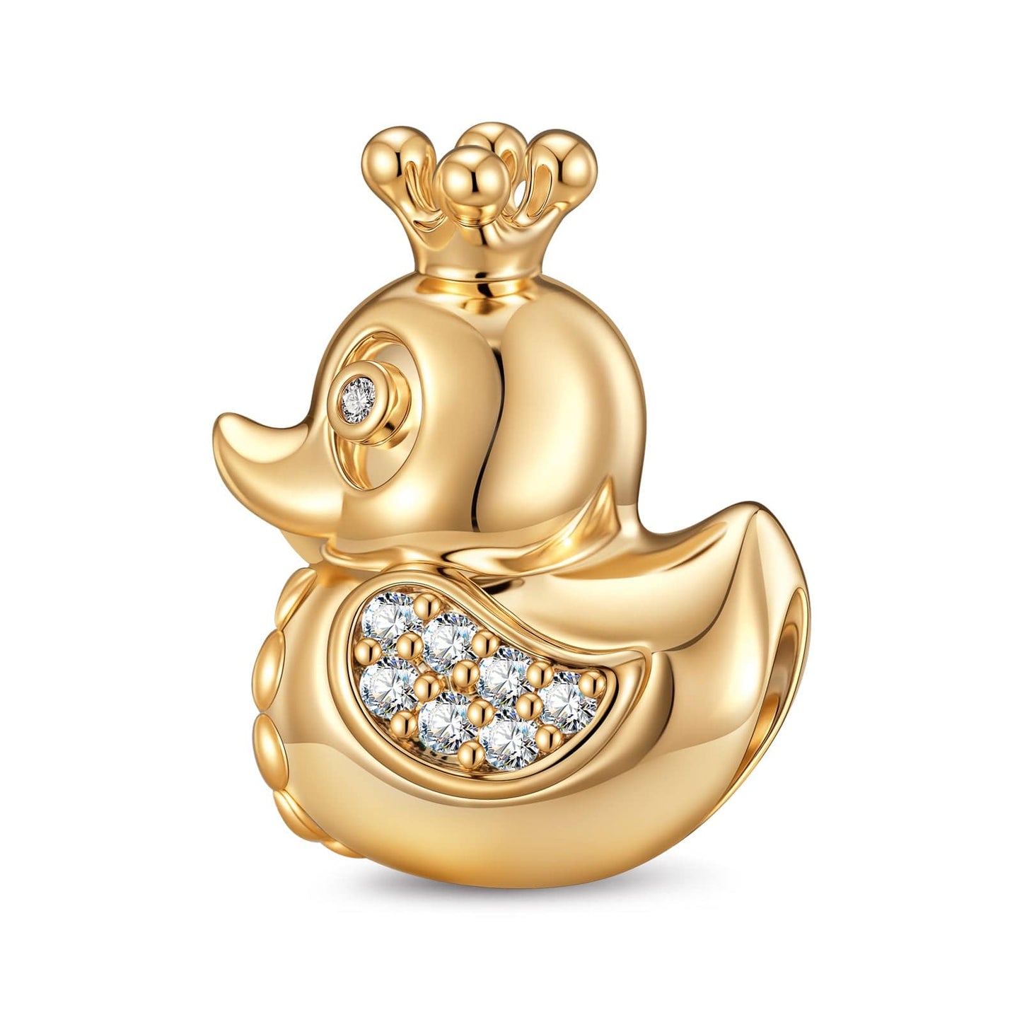 Gleaming Duck Tarnish-resistant Silver Charms In 14K Gold Plated