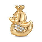 Gleaming Duck Tarnish-resistant Silver Charms In 14K Gold Plated