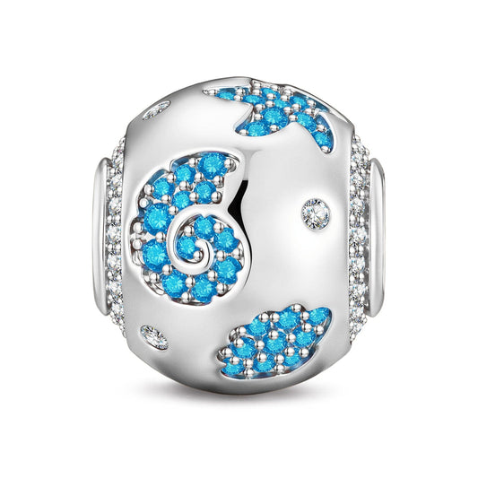 gona- Sparkling Starfish Tarnish-resistant Silver Charms In White Gold Plated