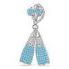 Diving Outfit Tarnish-resistant Silver Dangle Charms In White Gold Plated