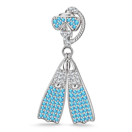 gona- Diving Outfit Tarnish-resistant Silver Dangle Charms In White Gold Plated