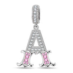 Letter A Tarnish-resistant Silver Dangle Charms In White Gold Plated