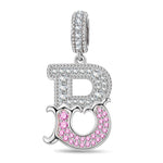 Letter B Tarnish-resistant Silver Dangle Charms In White Gold Plated