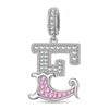 Letter E Tarnish-resistant Silver Dangle Charms In White Gold Plated