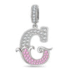 Letter G Tarnish-resistant Silver Dangle Charms In White Gold Plated