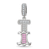 Letter I Tarnish-resistant Silver Dangle Charms In White Gold Plated
