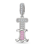 Letter I Tarnish-resistant Silver Dangle Charms In White Gold Plated