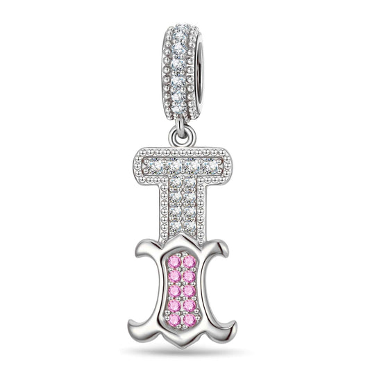 gona- Letter I Tarnish-resistant Silver Dangle Charms In White Gold Plated
