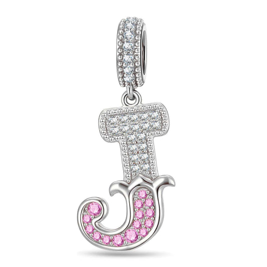 gona- Letter J Tarnish-resistant Silver Dangle Charms In White Gold Plated