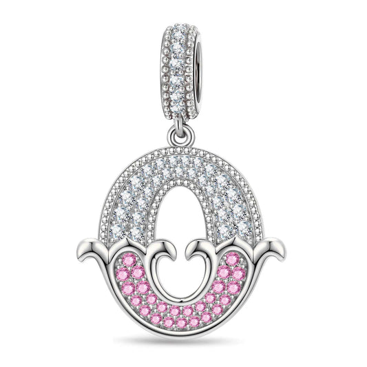 gona- Letter O Tarnish-resistant Silver Dangle Charms In White Gold Plated