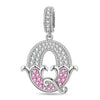 Letter Q Tarnish-resistant Silver Dangle Charms In White Gold Plated