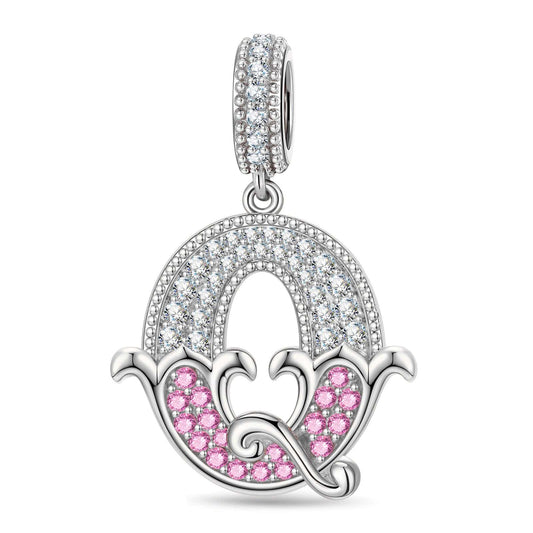 gona- Letter Q Tarnish-resistant Silver Dangle Charms In White Gold Plated