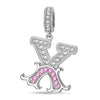 Letter X Tarnish-resistant Silver Dangle Charms In White Gold Plated