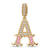 Letter A Tarnish-resistant Silver Dangle Charms In 14K Gold Plated