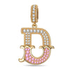Letter D Tarnish-resistant Silver Dangle Charms In 14K Gold Plated