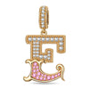Letter E Tarnish-resistant Silver Dangle Charms In 14K Gold Plated
