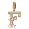 Letter F Tarnish-resistant Silver Dangle Charms In 14K Gold Plated