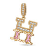 Letter H Tarnish-resistant Silver Dangle Charms In 14K Gold Plated