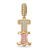 Letter I Tarnish-resistant Silver Dangle Charms In 14K Gold Plated