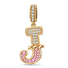 Letter J Tarnish-resistant Silver Dangle Charms In 14K Gold Plated