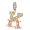 Letter K Tarnish-resistant Silver Dangle Charms In 14K Gold Plated