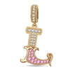 Letter L Tarnish-resistant Silver Dangle Charms In 14K Gold Plated