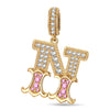 Letter N Tarnish-resistant Silver Dangle Charms In 14K Gold Plated